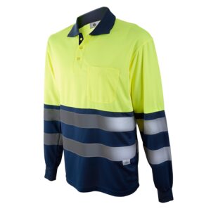 POLO ALGODÓN MANGA LARGA BICOLOR (AV)  (COD.:1095A)