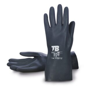 GUANTE QUÍMICO DE NEOPRENO NEGRO INTERIOR FLOCADO  (COD.:9003)