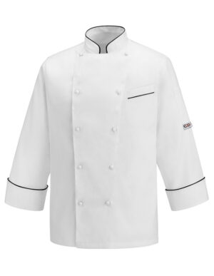 CHAQUETA COCINA ANDREA PIPING BLACK  (COD.:2001002R)
