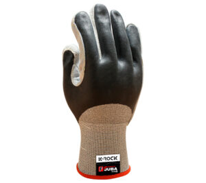 GUANTE  K-ROCK® RECUBIERTO NITRILO T-TOUCH ½ DORSO Y PALMA. PALMA DE PIEL SERRAJE HIDROFUGADO  (COD.
