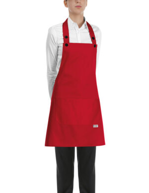DELANTAL PETO SHORT BIP APRON RED  (COD.:6000007C)