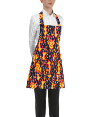 DELANTAL PETO SHORT BIP APRON FLAMES  (COD.:6000110A)