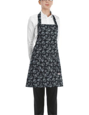 DELANTAL PETO SHORT BIP APRON SKULLS  (COD.:6000120A)
