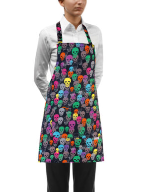 DELANTAL PETO SHORT BIP APRON COLOR SKULLS  (COD.:6000135A)