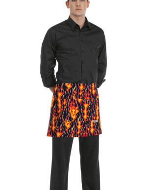 DELANTAL CINTURA BARMAN FLAMES  (COD.:6100110A)