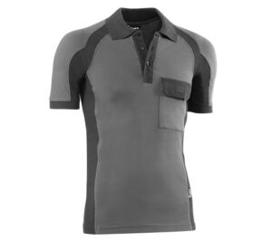 POLO PIQUÉ MANGA CORTA CON BOLSILLO EN EL PECHO.  CON DETALLES NEGROS  (COD.:670)