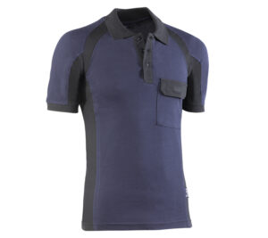 POLO PIQUÉ MANGA CORTA BOLSILLO EN EL PECHO  CON DETALLES NEGROS  (COD.:680)