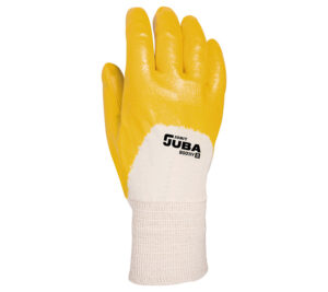 GUANTE  NITRILO ESTANCO PESO MEDIO S/SOPORTE DE ALGODÓN INTERLOCK, ½ DORSO CUBIERTO, CON PUÑO, AMARI