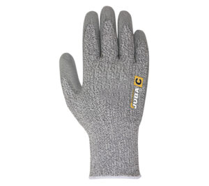 GUANTE  FIBRA HDPE/FIBRA DE VIDRIO SIN COSTURAS RECUBIERTO PU EN PALMA  (COD.:KSCP500)