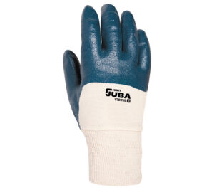 GUANTE  NITRILO ESTANCO PESO MEDIO S/SOPORTE DE 100% ALGODÓN INTERLOCK, ½ DORSO CUBIERTO,CON PUÑO,AZ